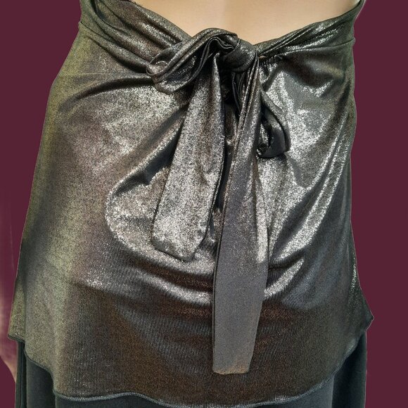 Y2K Babydoll Halter Top Bronze Glitter Metallic XL Party Cocktail Going Out Top - Picture 4 of 9